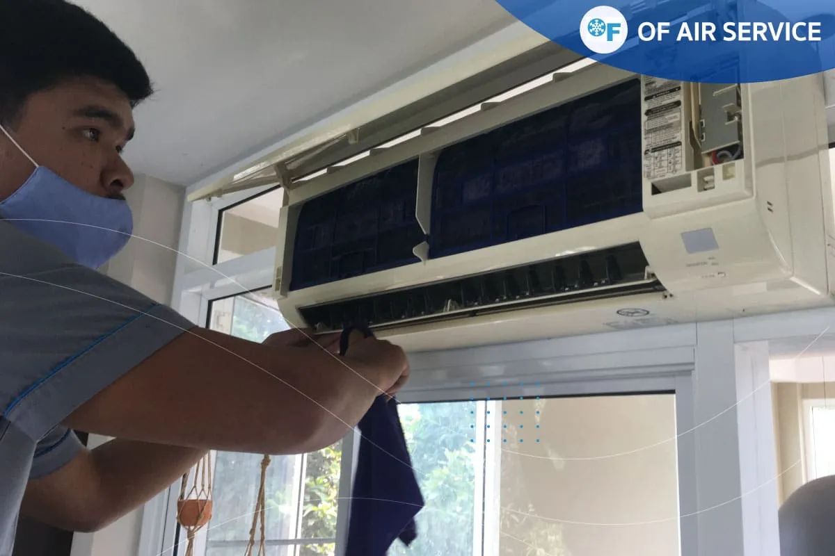 เช็ดทำความสะอาดแอร์